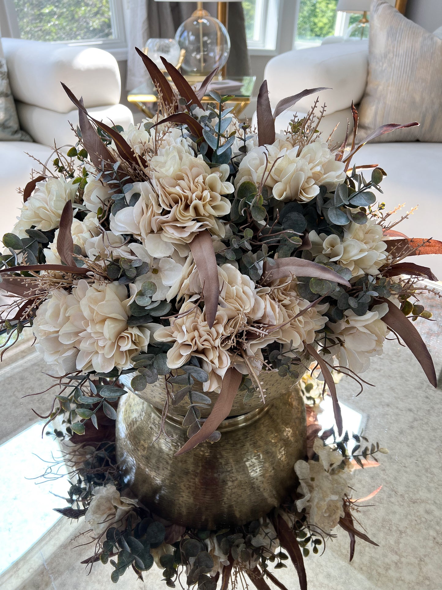 14" Cream Faux Dried Floral Bundle