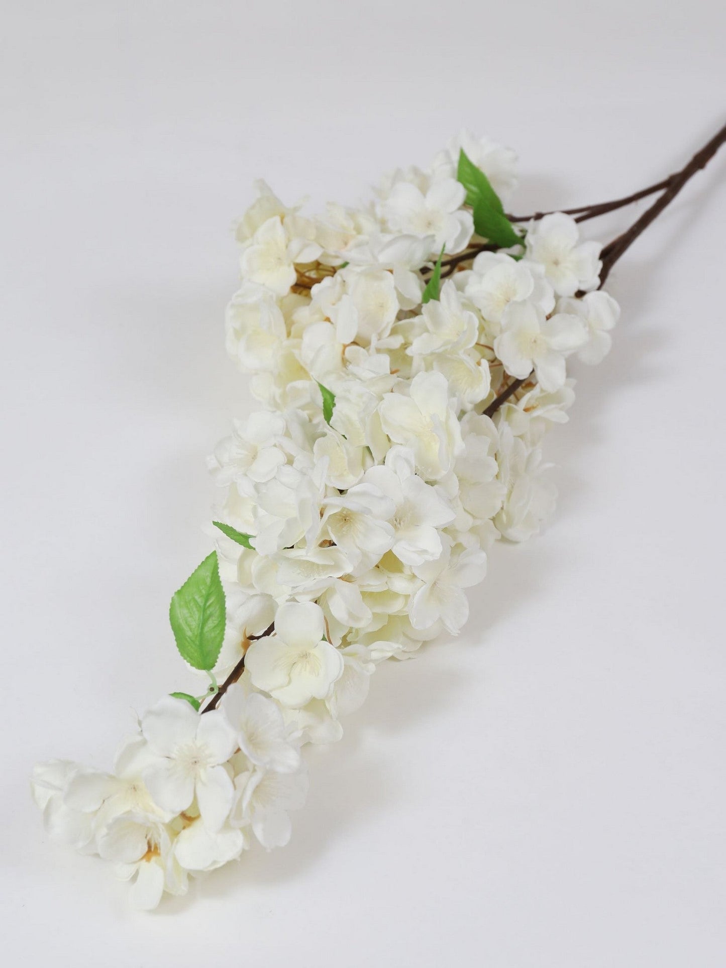 44" White Cherry Blossom Stem