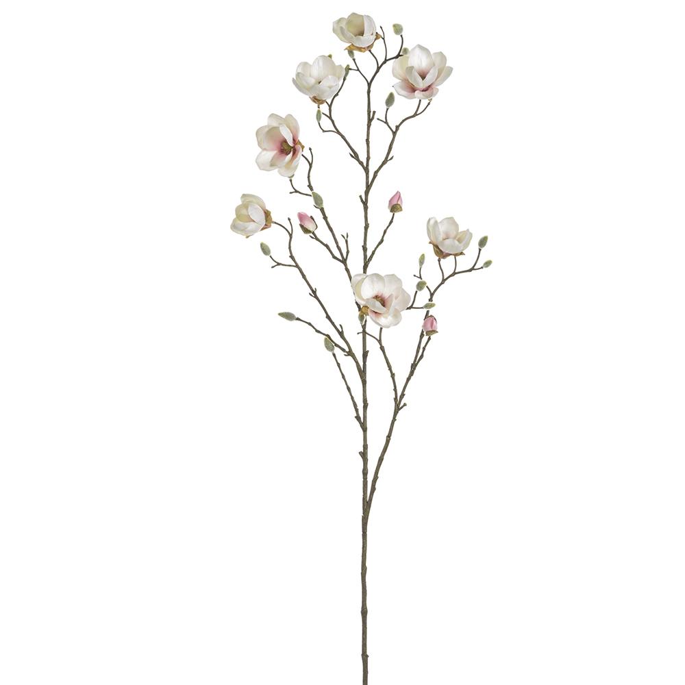 45" Cream/Pink Magnolia Branch Stem