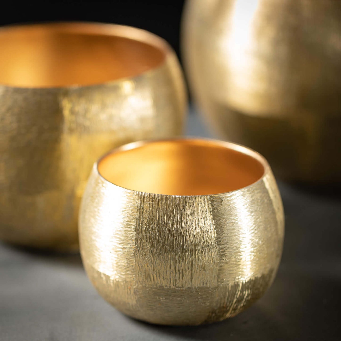 Gold Brushed Pots (3 Sizes)