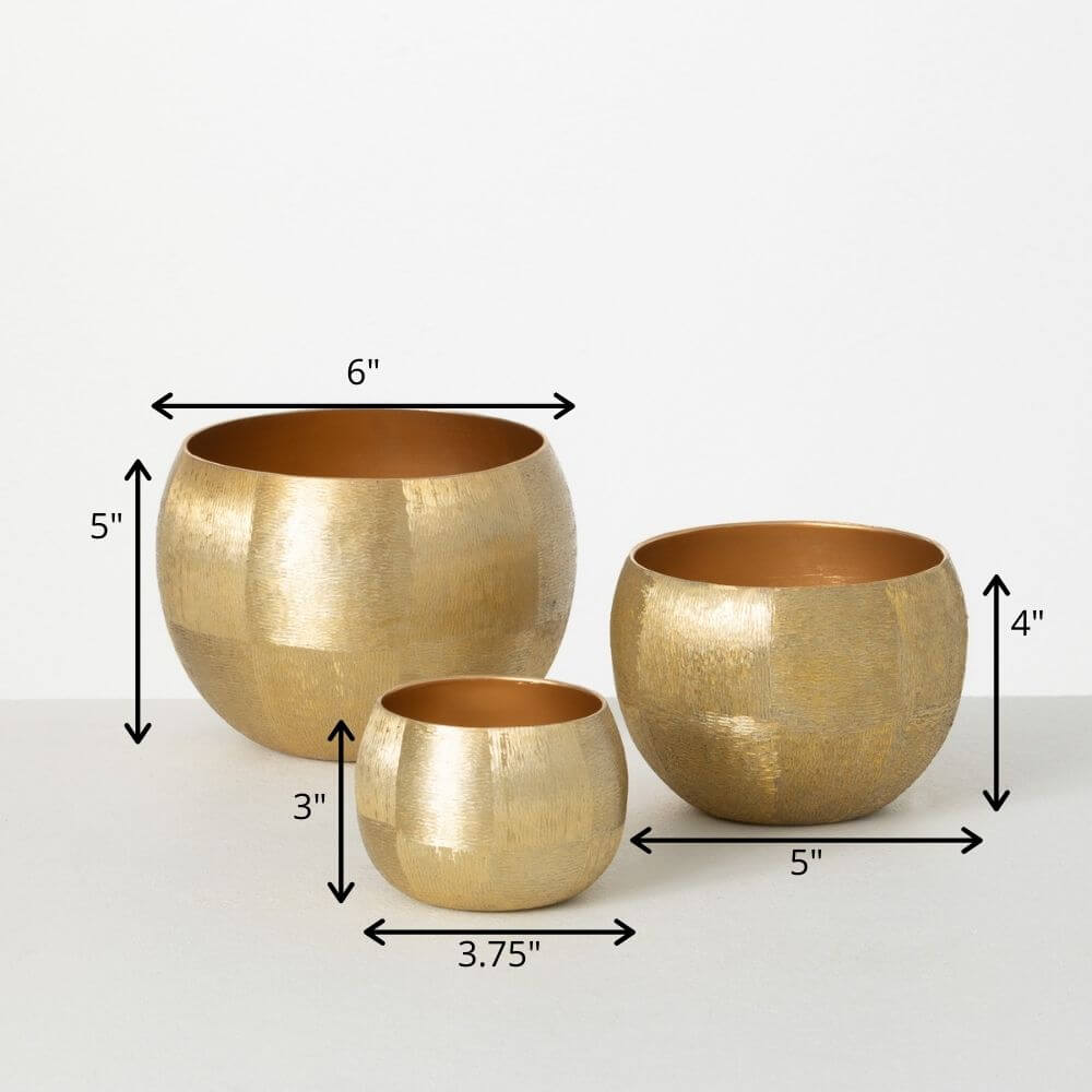 Gold Brushed Pots (3 Sizes)